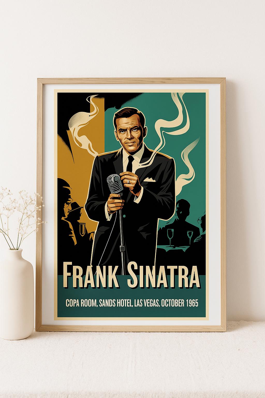 Vintage Frank Sinatra Retro Concert Poster | Mid-Century Jazz Art Print | Digital Download PNG & SVG | Classic Music Wall Art
