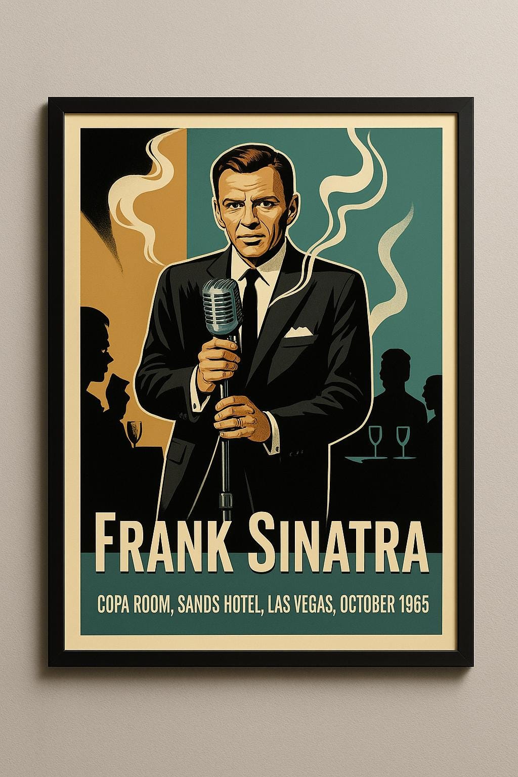 Vintage Frank Sinatra Retro Concert Poster | Mid-Century Jazz Art Print | Digital Download PNG & SVG | Classic Music Wall Art
