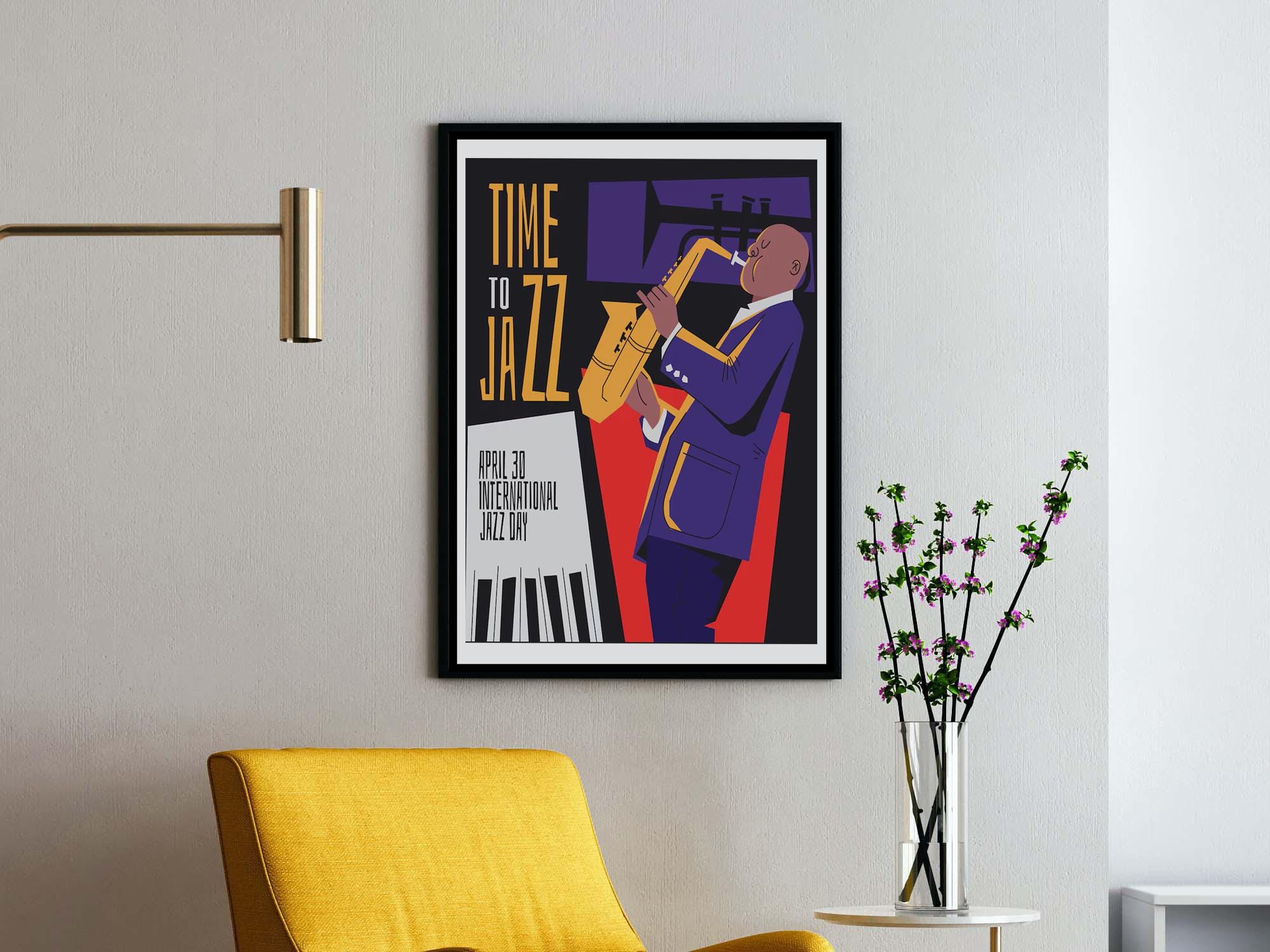 Digital Wall Art Set of 3 Prints PNG  – Abstract Landscape, Vintage Aviation, Modern Jazz Poster – Instant Download Home Decor”