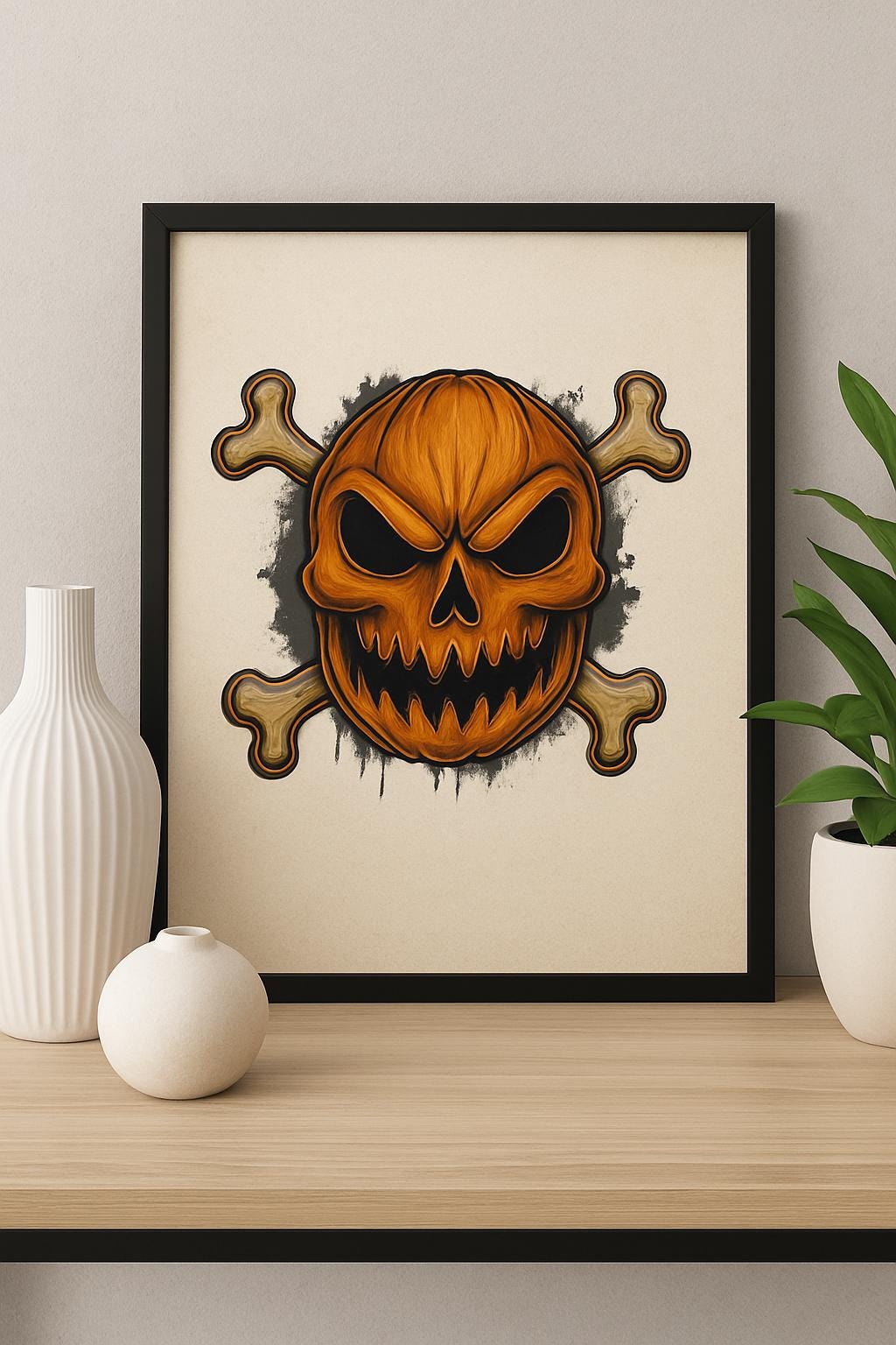 Bad to the Bone Pumpkin Skull gift – Wicked Halloween Digital Download PNG for Spooky T-Shirt & Sublimation Designs"