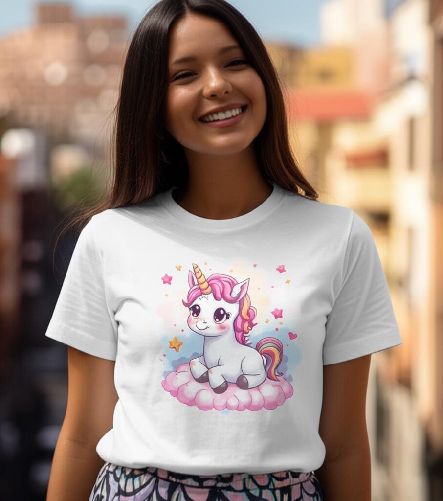 Cute Kawaii Unicorn Gift Clipart PNG – Pastel Rainbow Digital Download for Sublimation, Stickers, T-Shirt Design, Scrapbooking