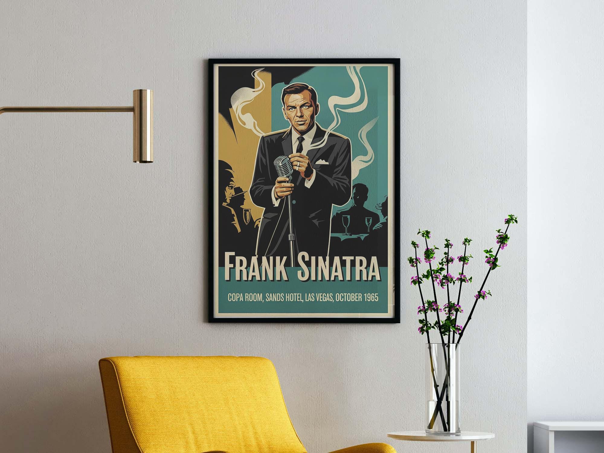 Vintage Frank Sinatra Retro Concert Poster | Mid-Century Jazz Art Print | Digital Download PNG & SVG | Classic Music Wall Art