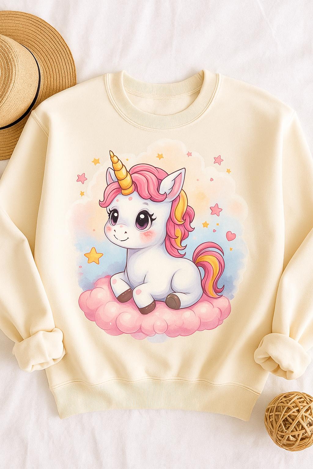 Cute Kawaii Unicorn Gift Clipart PNG – Pastel Rainbow Digital Download for Sublimation, Stickers, T-Shirt Design, Scrapbooking